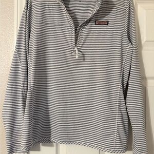 Vineyard Vines Gray Striped Long Sleeve Tee